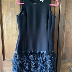 Black Dress with Ostrich feathers